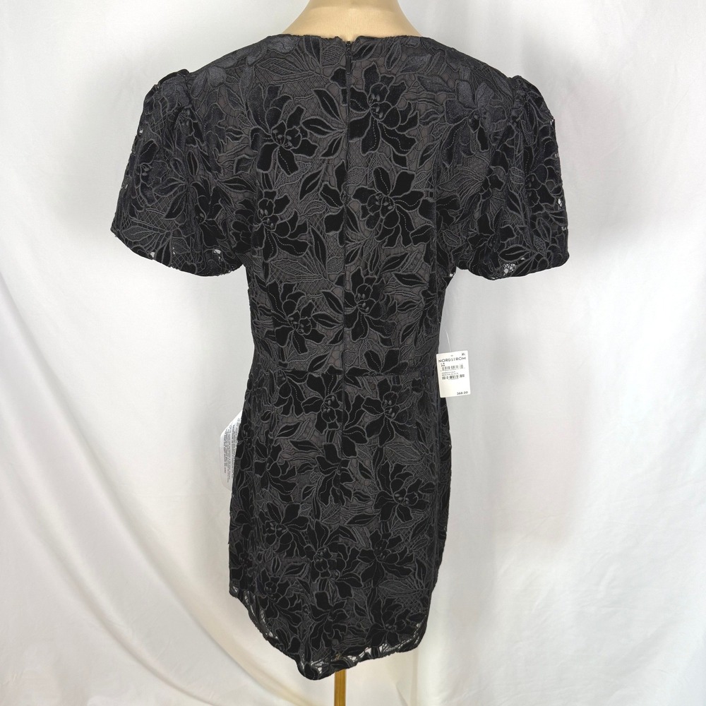 NWT Dress the Population Elsie Black Cut out Velvet Lace Cocktail Dress Sz L - Picture 4 of 14